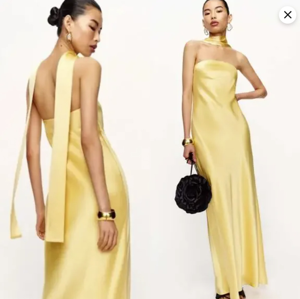 Reformation Oren Silk Dress Sunshine Midi Slip NWT S